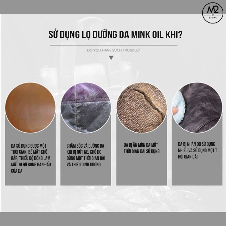 Mỡ chồn bảo dưỡng bóng đồ da Mink Oil Eidechse cho giày da, túi xách da, áo da XDG67