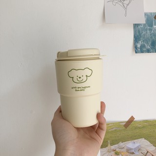 Cốc take away hình cún xanh lá cây