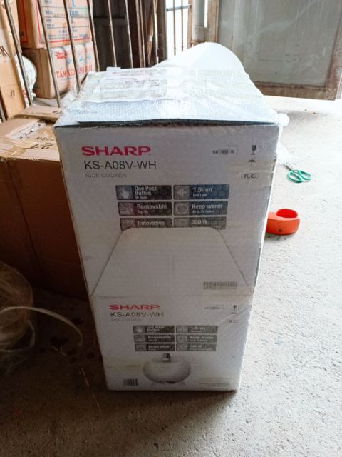 Nồi cơm điện Sharp quả táo 0.72 lít KS-A08V-WH Trắng bảo hành chính hãng | BigBuy360 - bigbuy360.vn