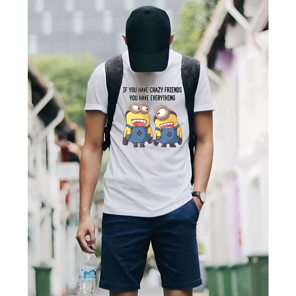 ÁO PHÔNG CỔ TRÒN NGẮN TAY IN HÌNH MINION IN HÌNH HOẠT HÌNH THỜI TRANG VẢI CAO CẤP CHO ĐỒNG ĐỘI - 25068
