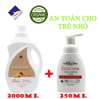 Combo 2 chai : nước rửa chén & nước rửa tay bồ hòn tinh dầu cam 100% organic - tạp hóa hữu cơ cô linh