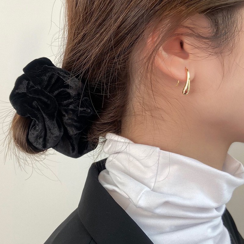 Bông Tai Basic , Khuyên tai nữ titan hình giọt nước đơn giản Retro, Vintage Ivy.acc H56