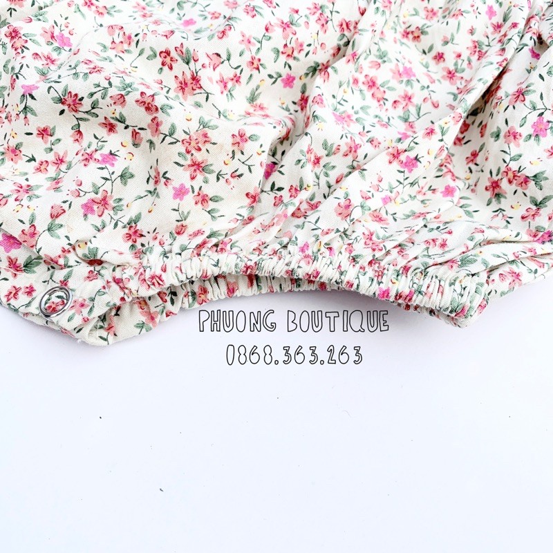 Bodysuit cho bé chất thô hoa cánh tiên áo liền quần sơ sinh đến 1 tuổi