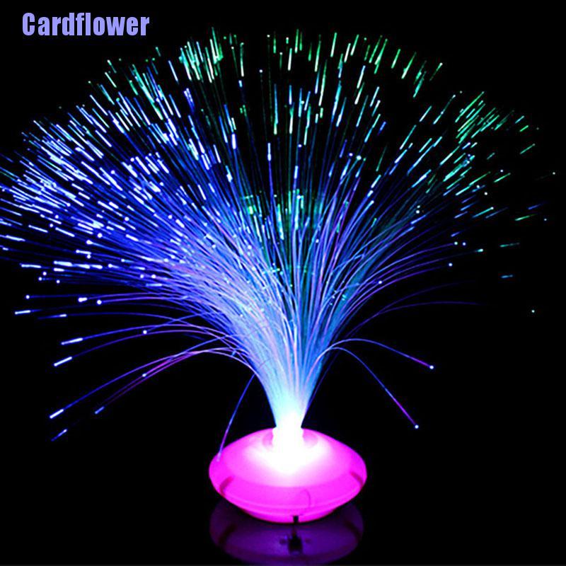 Cardflower  Color Changing LED Fiber Optic Night Light Lamp Stand Home Decor Colorful