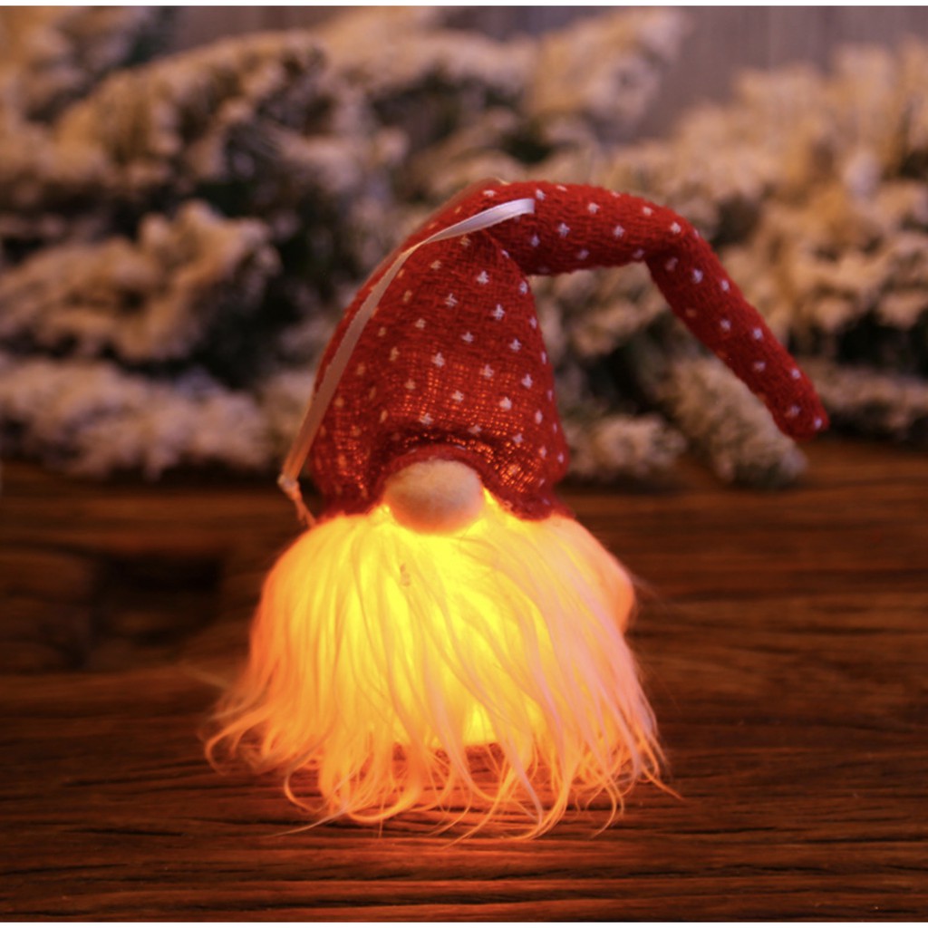 Đèn trang trí giáng sinh noel hình búp bê ông già nhiều màu -  đèn treo cây thông