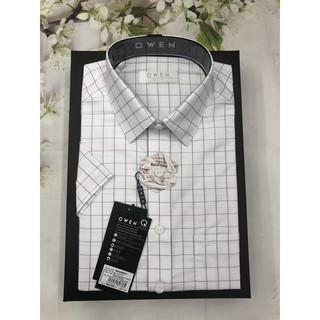 Áo sơ mi nam cộc tay Owen kẻ caro to màu xanh mới nhất 2020 ba20564nt