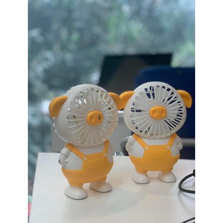 Quạt tích điện cầm tay hình con heo dễ thương