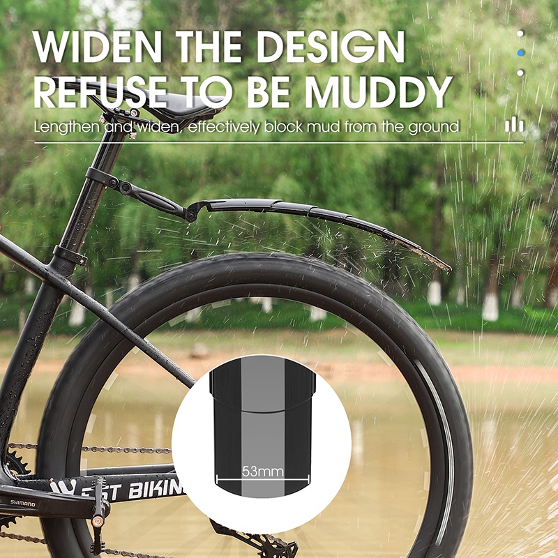 Dải chắn bùn phía trước/ phía sau WEST BIKING tiện lợi dành cho xe đạp leo núi xe đạp gấp
