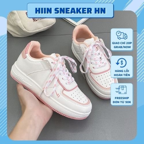 Giày thể thao nữ air force 1 custom màu xanh / hồng, Giày sneaker nữ AF1 hàng Trung chuẩn đẹp full box bill | BigBuy360 - bigbuy360.vn