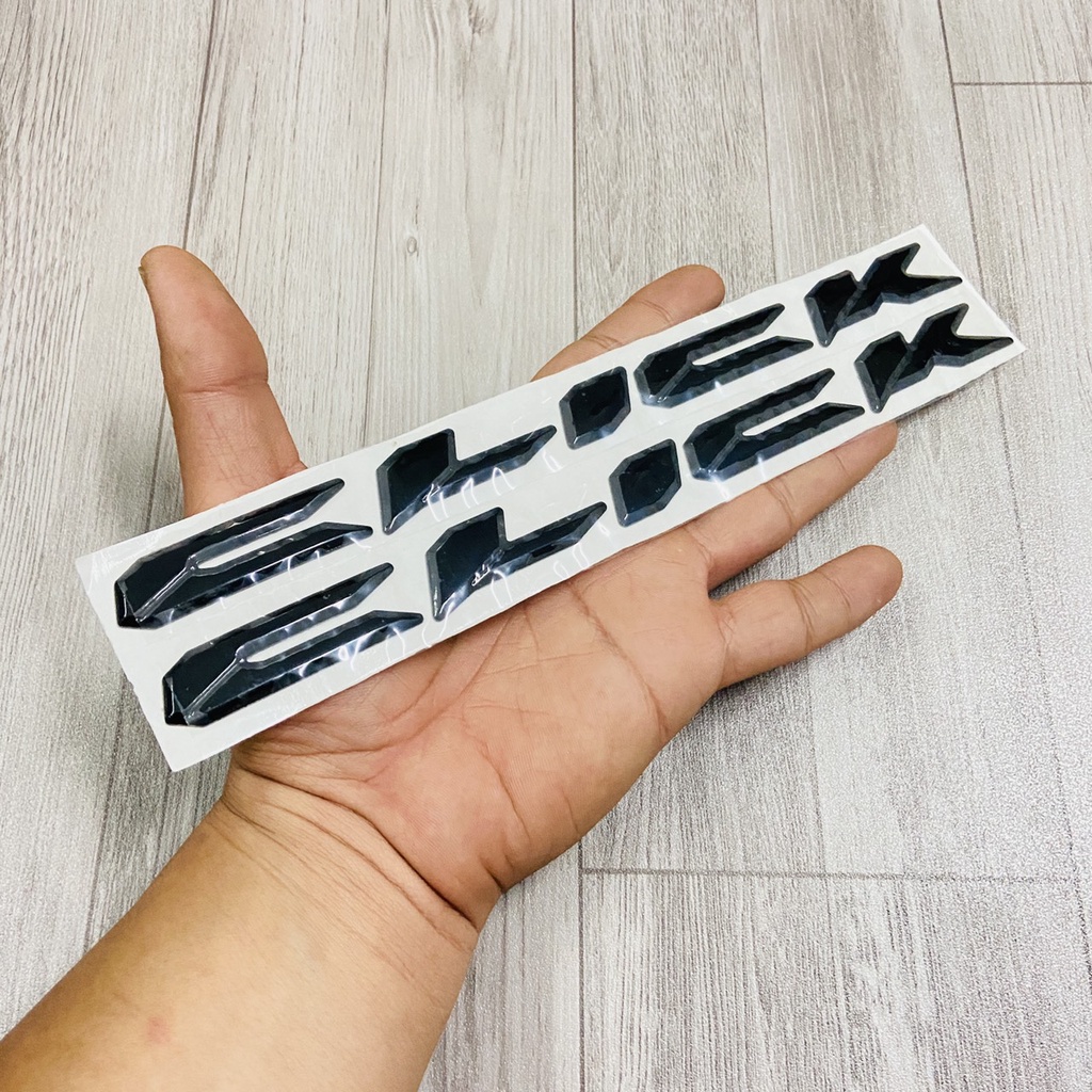 ( CLICK ĐEN ) Bộ tem chữ kèm logo cánh chim chất liệu nhựa dẻo mạ chrome sáng bóng