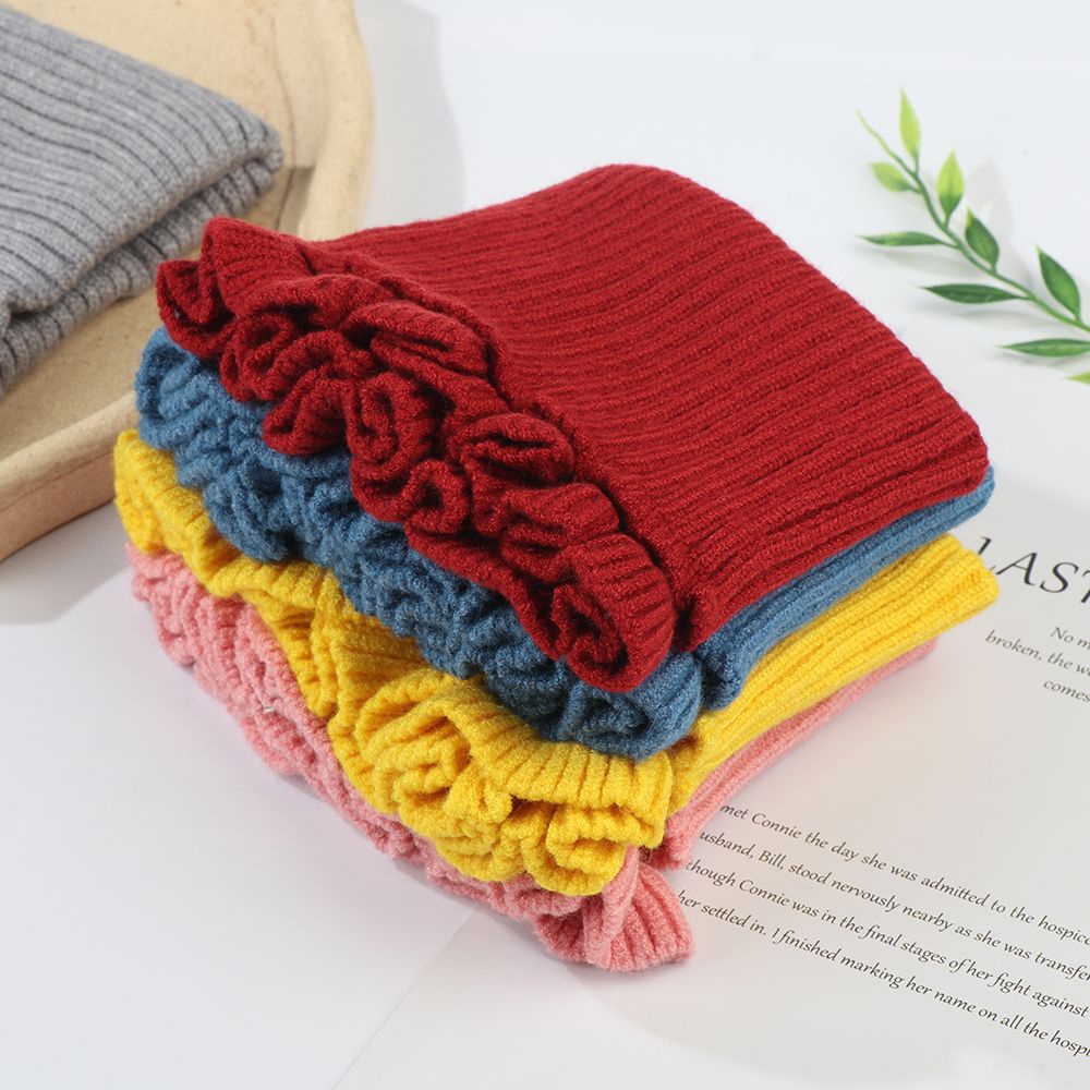 Cổ áo giả dệt kim cổ lọ viền bèo ấm áp thời trang mùa đông cho nữ