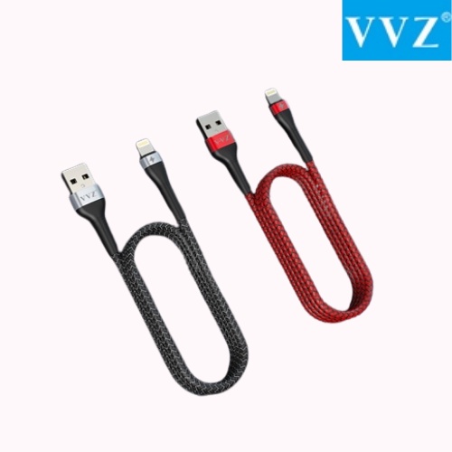 Dây Cáp Sạc Nhanh 2.4A Đầu Bọc Sắt Chống Đứt Gẫy Chính Hãng VVZ Lingtning/Type C/Micro/1M Bảo Hành 12 Tháng Lỗi 1 Đổi 1