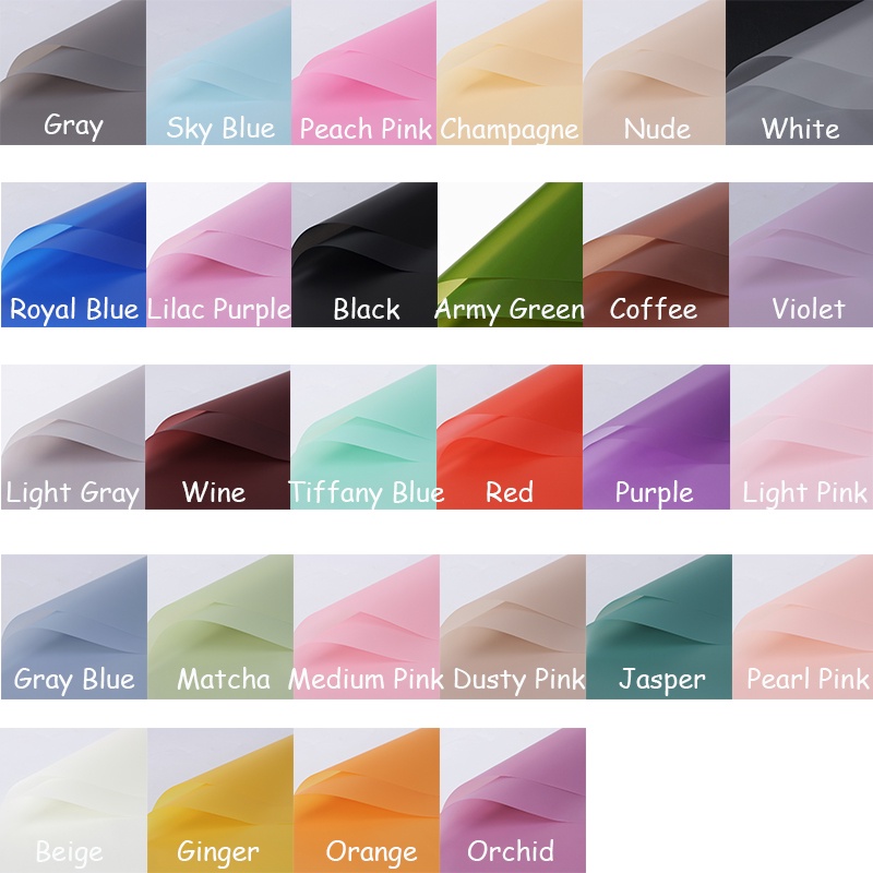 Cuộn giấy gói quà màu trơn 58x58cm tiện dụng