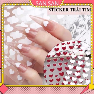 Sticker trái tim hologarm trang trí móng