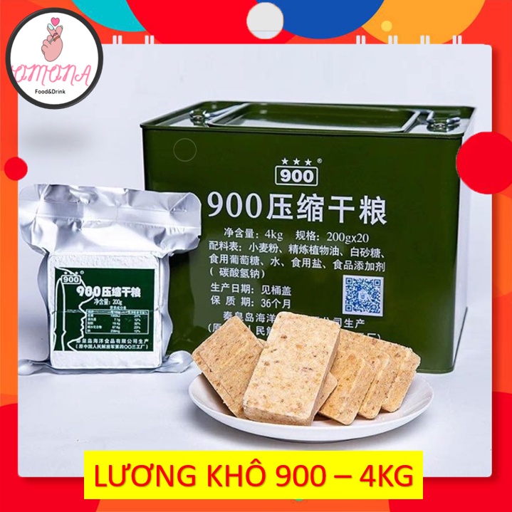 [HÀNG CÓ SẴN] LƯƠNG KHÔ QUÂN ĐỘI THÙNG SẮT 900 BA SAO - THÙNG 4KG