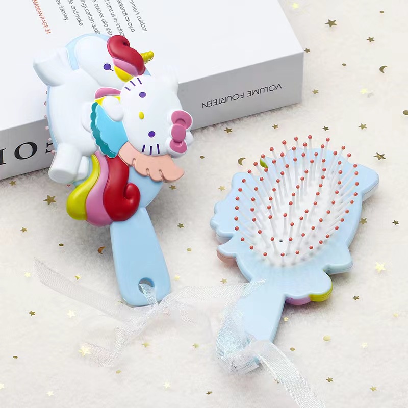 Lược Hoạt Hình Trẻ Em Dễ Thương Lược Chải Tóc Đệm Khí Hình Công Chúa Elsa Lược Chải Tóc Mát Xa Tiện Dụng Dành Cho Bé Gái