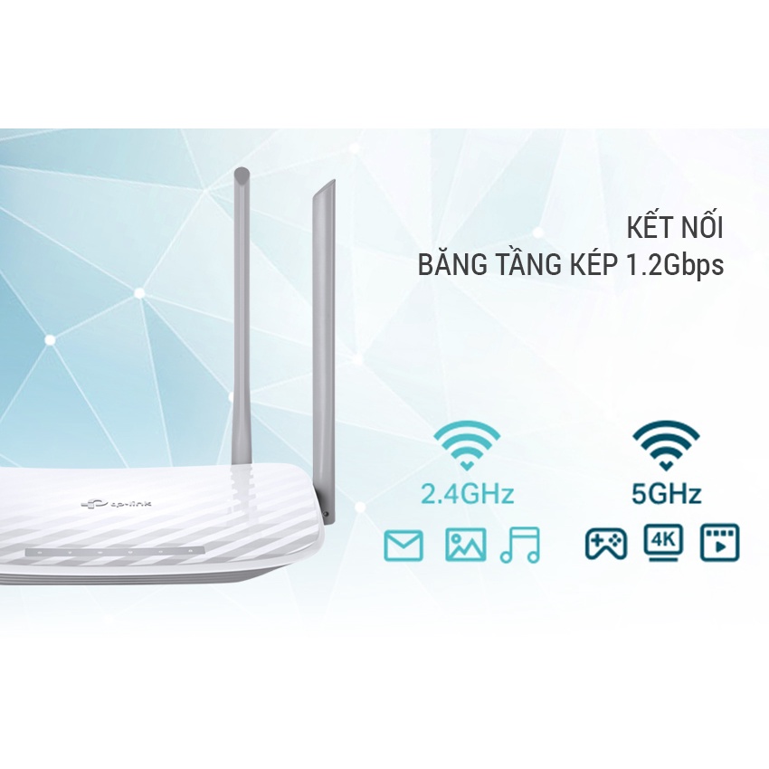 Bộ Phát Wifi TP-Link Archer C50 Băng Tần Kép AC1200 - Hàng Chính Hãng