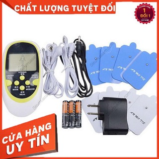Máy mát xa trị liệu xung điện tặng kèm 8 miếng dán