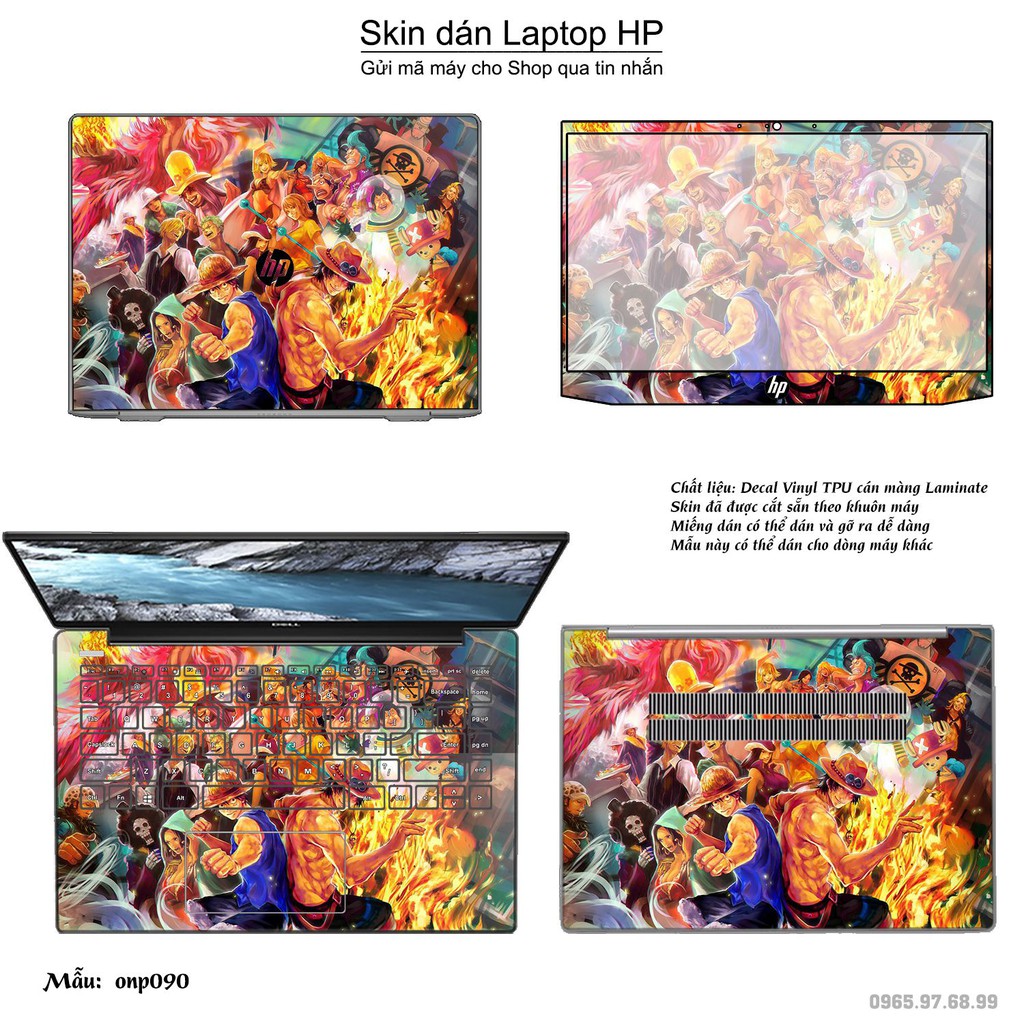 [Mã ELFLASH5 giảm 20K đơn 50K] Skin dán Laptop HP in hình One Piece bộ 8 (inbox mã máy cho Shop)