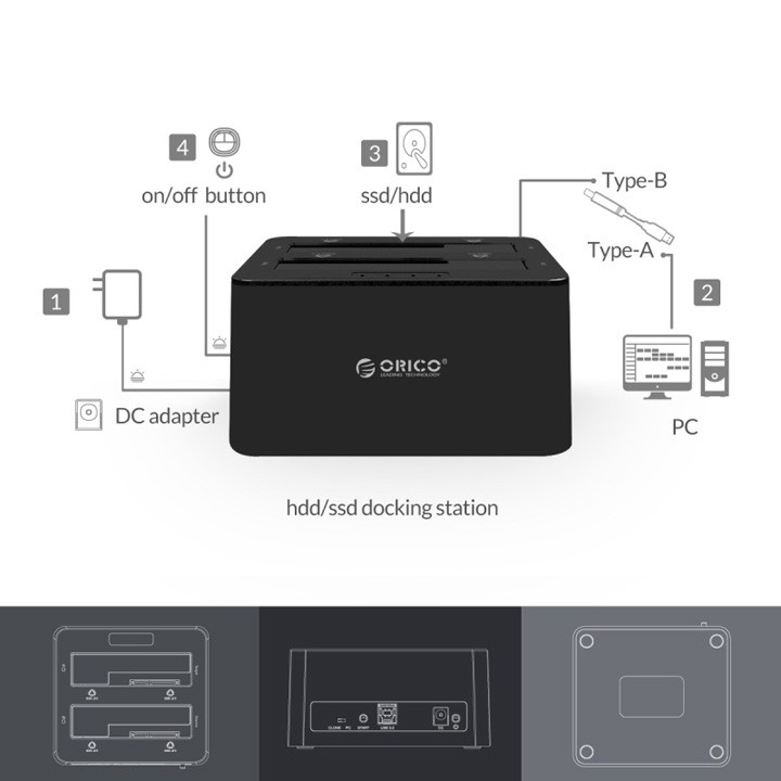 Dock ổ cứng SATA USB 3.0 Orico 6629US3-C DK09