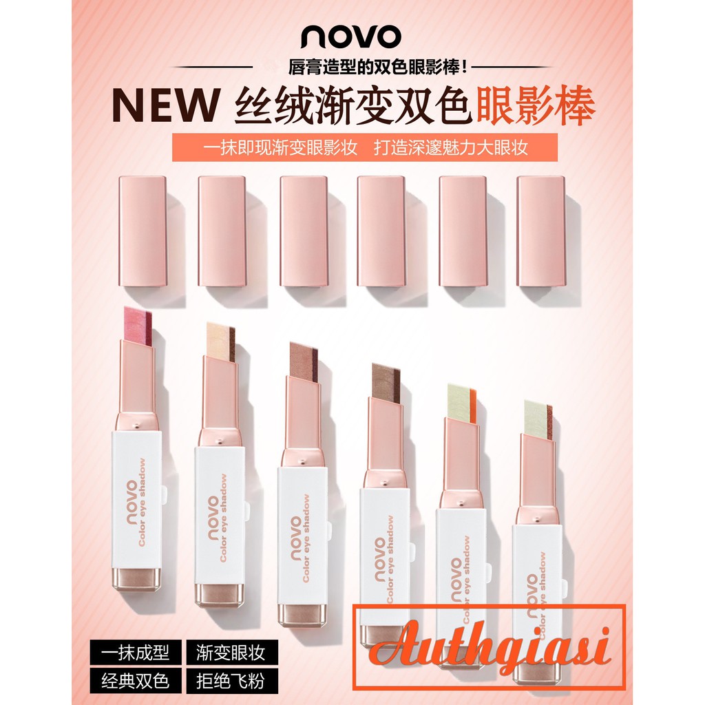 [CỰC DỄ DÙNG] Bút Phấn mắt Novo 2 màu nhũ DOUBLE COLOR GRADIENT VELVET DẠNG THỎI | BigBuy360 - bigbuy360.vn