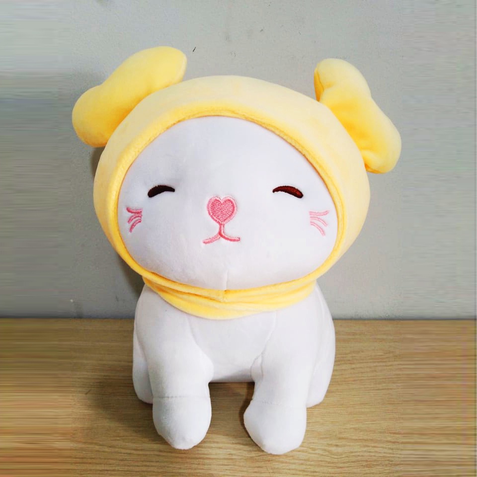 Gấu bông mèo đội nón tuần lộc dễ thương (25cm) hàng loại 1 cao cấp, chất vải miniso mềm mịn, an toàn