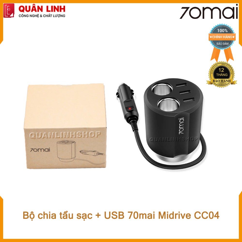 Bộ chia tẩu sạc + 3 cổng USB Xiaomi 70Mai Midrive CC04 - Bảo Hành 12 Tháng | BigBuy360 - bigbuy360.vn