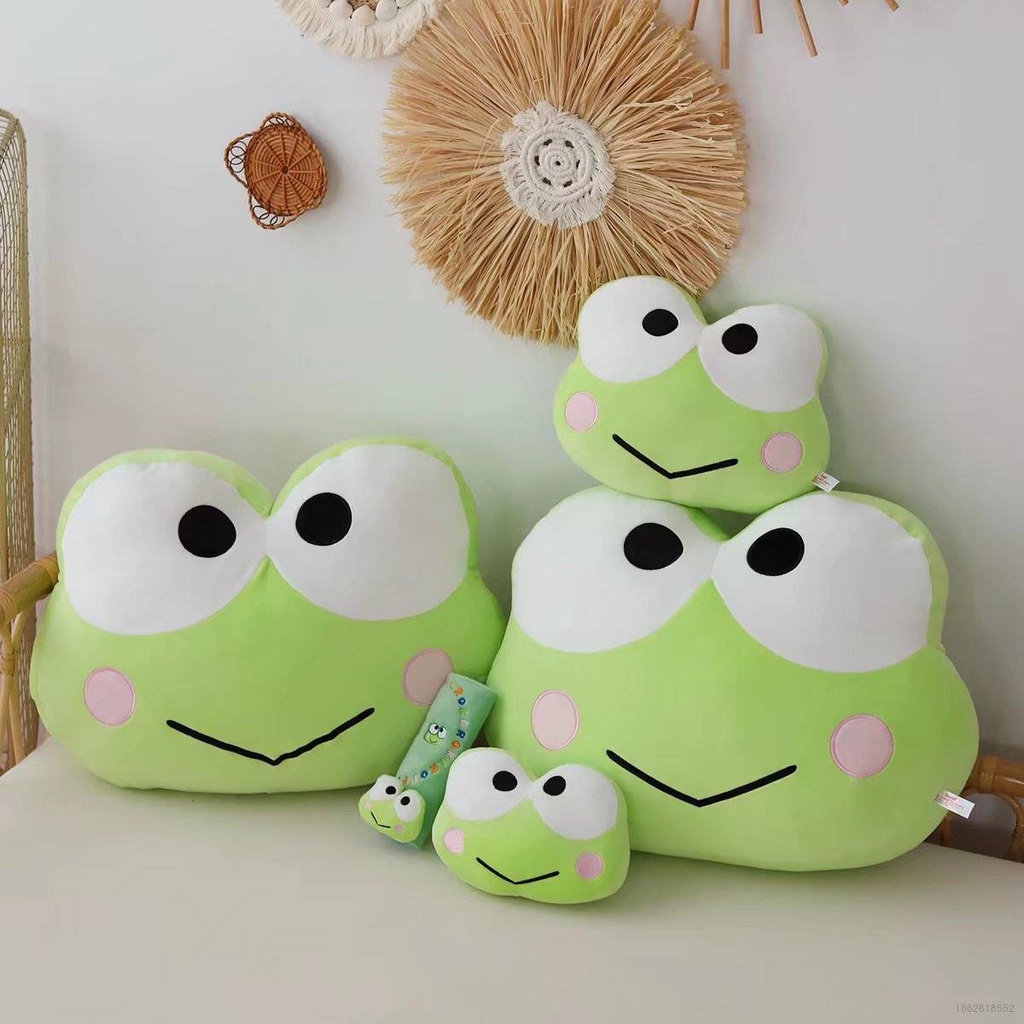 Gối Nhồi Bông Kê Vai Gắn Đai An Toàn Xe Hơi Hình Sanrio Keroppi