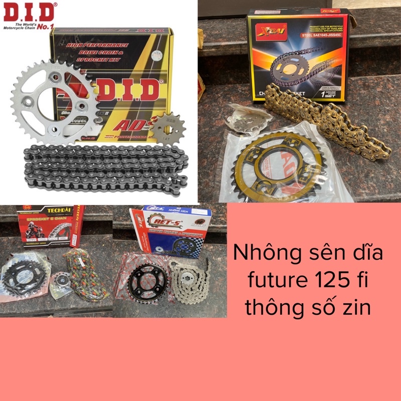 Nhông sên dĩa did future 125 fi neo x led vàng