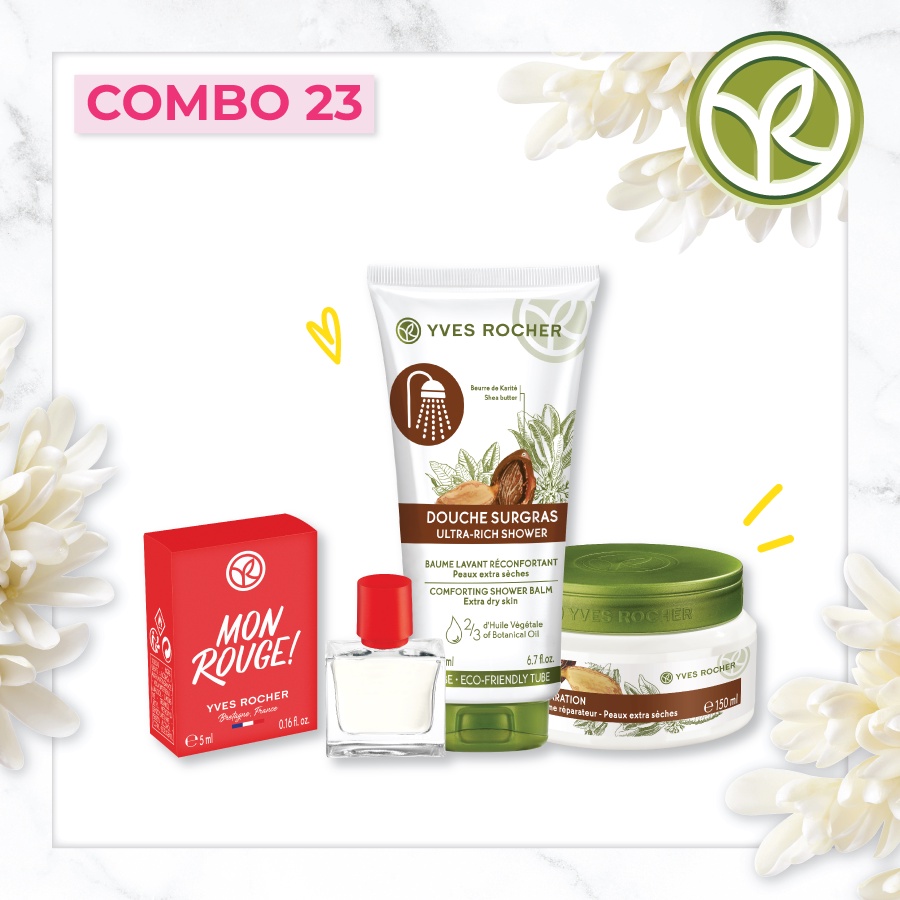 COMBO 23 - Làm sạch và dưỡng ẩm Yves Rocher cho da rất khô