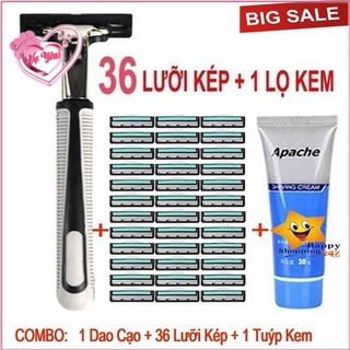 Bộ dao cạo râu 36 lưỡi tặng 1 lọ kem cạo râu