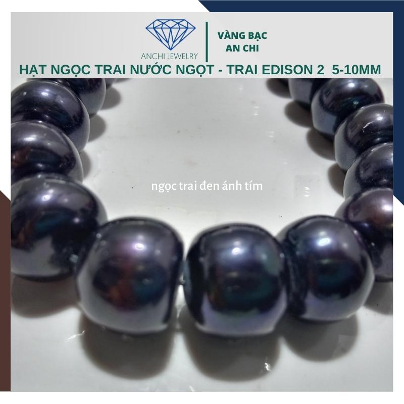 Hạt trai xỏ vòng tay mặt dây chuyền , size 5 ly - 12 mm màu trắng / hồng / vàng / tím / đen. Anchi jewelry