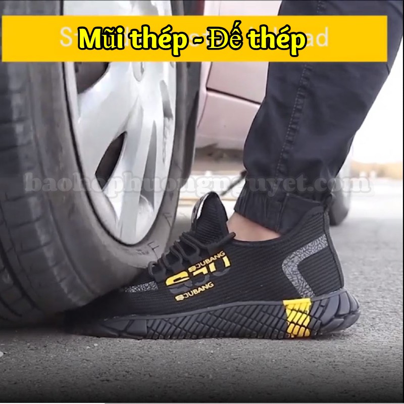 Giày Bảo Hộ Lao Động Nam Thể Thao Sneaker JB792  - Cao Su Chống Cháy - Chống Tĩnh Điện - Tặng Kèm Bó Chân