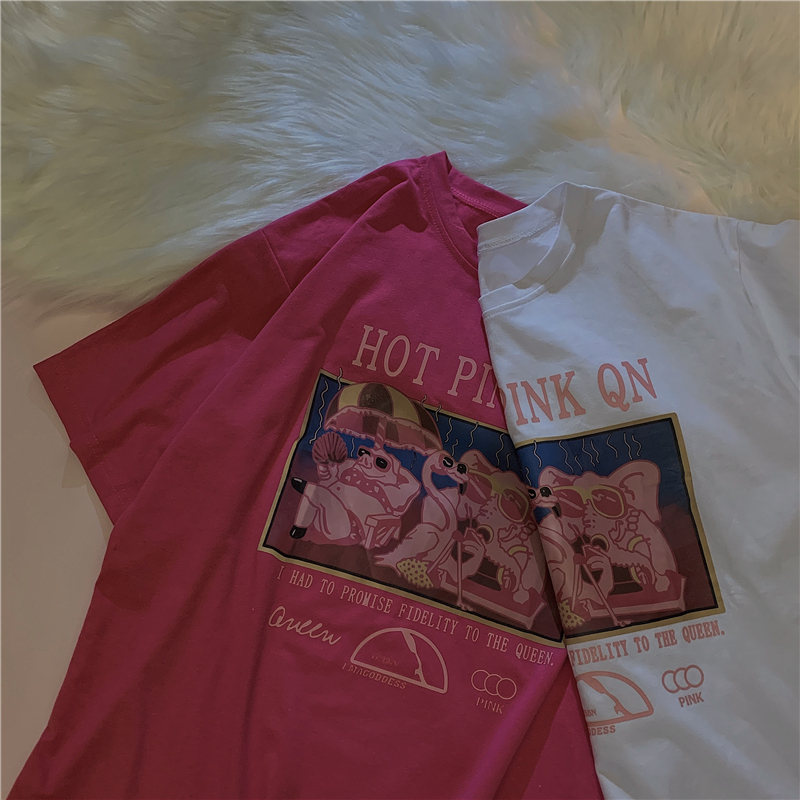 SUXI Áo Thun Nữ Tay Ngắn Dáng Rộng Phong Cách Hàn Quốc