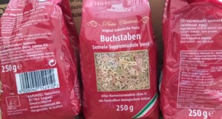 Nui chữ từ lúa mì hữu cơ Rapunzel 250g