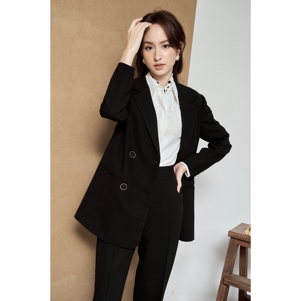 Áo blazer 2 túi cơi nắp 4 khuy bọc vải TIIN STORE ADK175