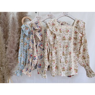 Áo sơ mi hoa bèo vintage(Ảnh thật)