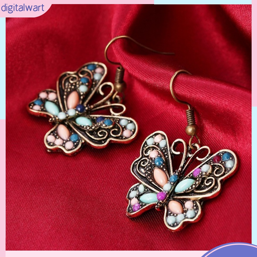 Cặp Khuyên Tai Hình Chuồn Chuồn Đính Đá Quý Nhân Tạo Sang Trọng Cá Tính Dành Cho Nữ