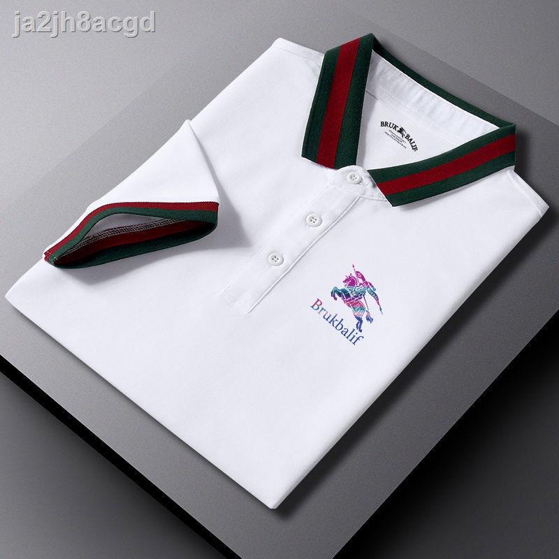 ☇Burberry nam áo sơ mi POLO ngắn tay có ve mùa hè 2021 công sở xu hướng thời trang trẻ trung và niên mới