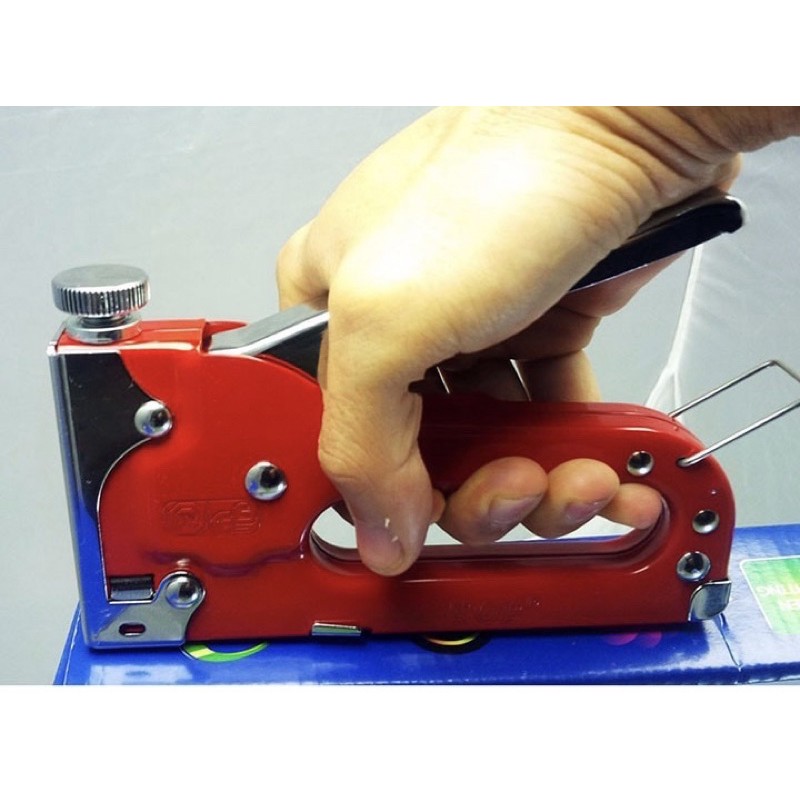 Kìm bấm gỗ - Dụng cụ bắn đinh ghim TOP cầm tay có điều chỉnh tăng lực - Tặng hộp 5000 ghim 16/6