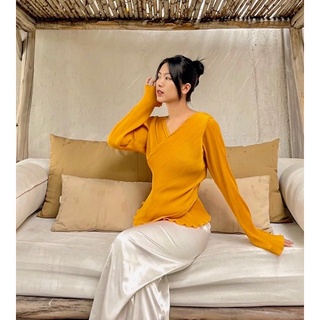 Áo dập li đắp chéo tà