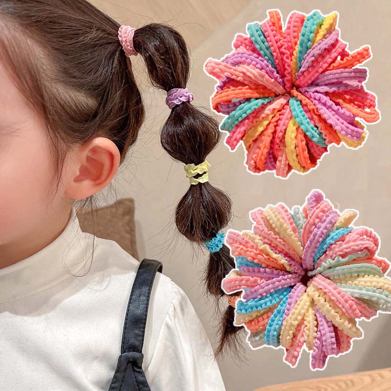 Set 5 Dây Buộc Tóc Màu Sắc Kẹo Ngọt Xinh Xắn Cho Bé Gái