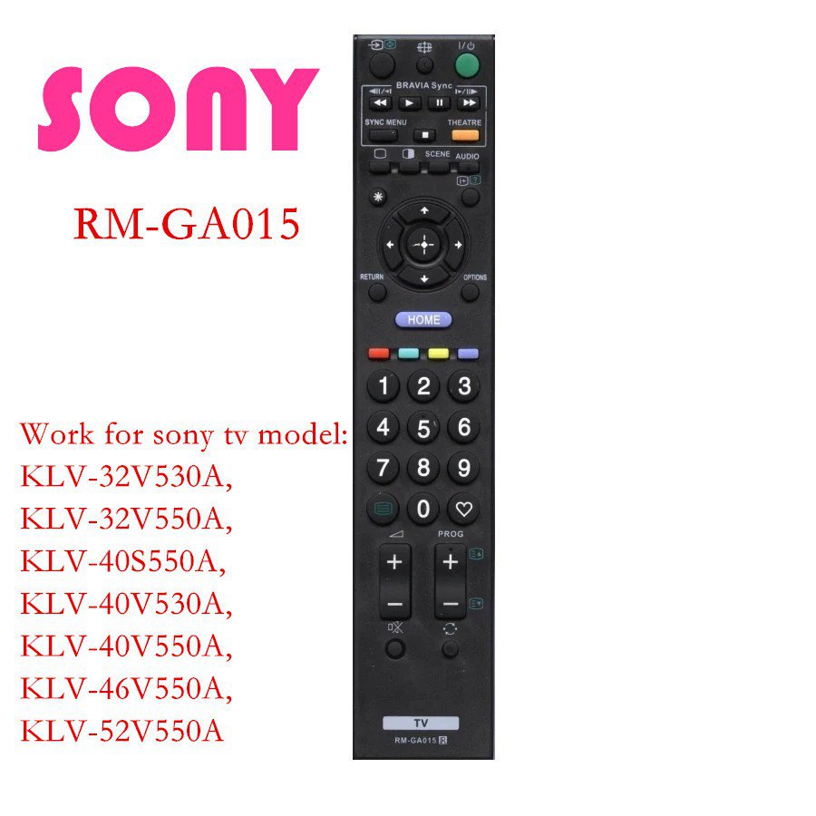 Điều khiển từ xa TV thông minh Sony RM-GA015 LED LCD tương thích phổ biến cho đèn LED / LCD Bộ điều 