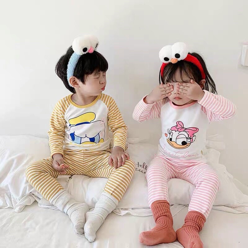 Bộ sọc phối cotton cho bé