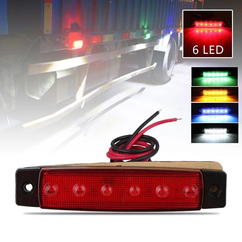 Đèn LED Tín Hiệu 6 Bóng Chống Nước Thông Dụng Cho Xe Hơi Xe Tải