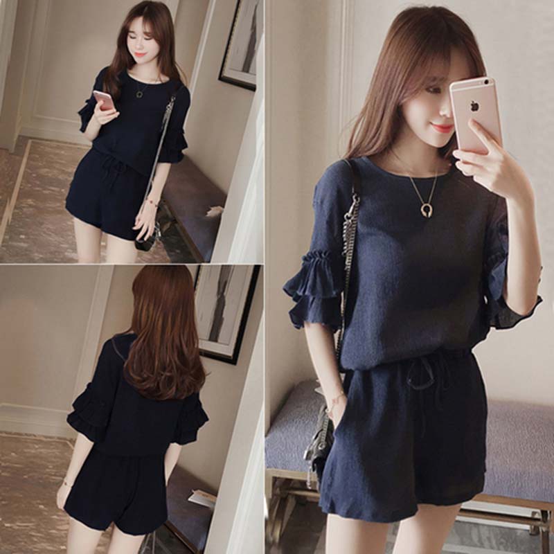 Set Áo Thun Tay Lỡ + Quần Short Phong Cách Năng Động Trẻ Trung Dành Cho Nữ