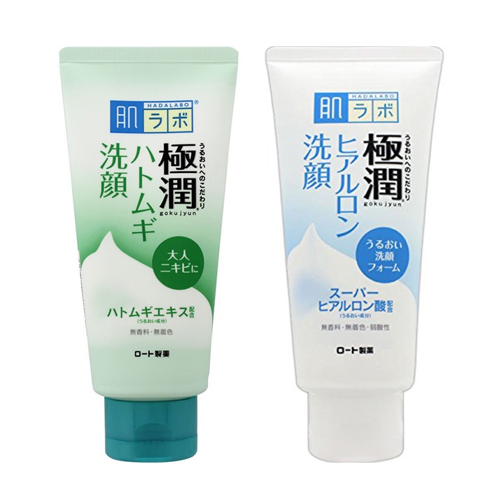 Sữa rửa mặt HadaLabo Gokujyun Face Wash dạng tuýp/Giúp dưỡng ẩm làm trắng da an toàn mềm mượt