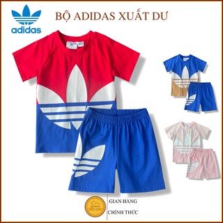 [XẢ HÀNG XUẤT DƯ] Set bộ quần áo Adidas Logo to cho bé , Bộ thể thao bé trai bé gái chất thun cotton Size đại