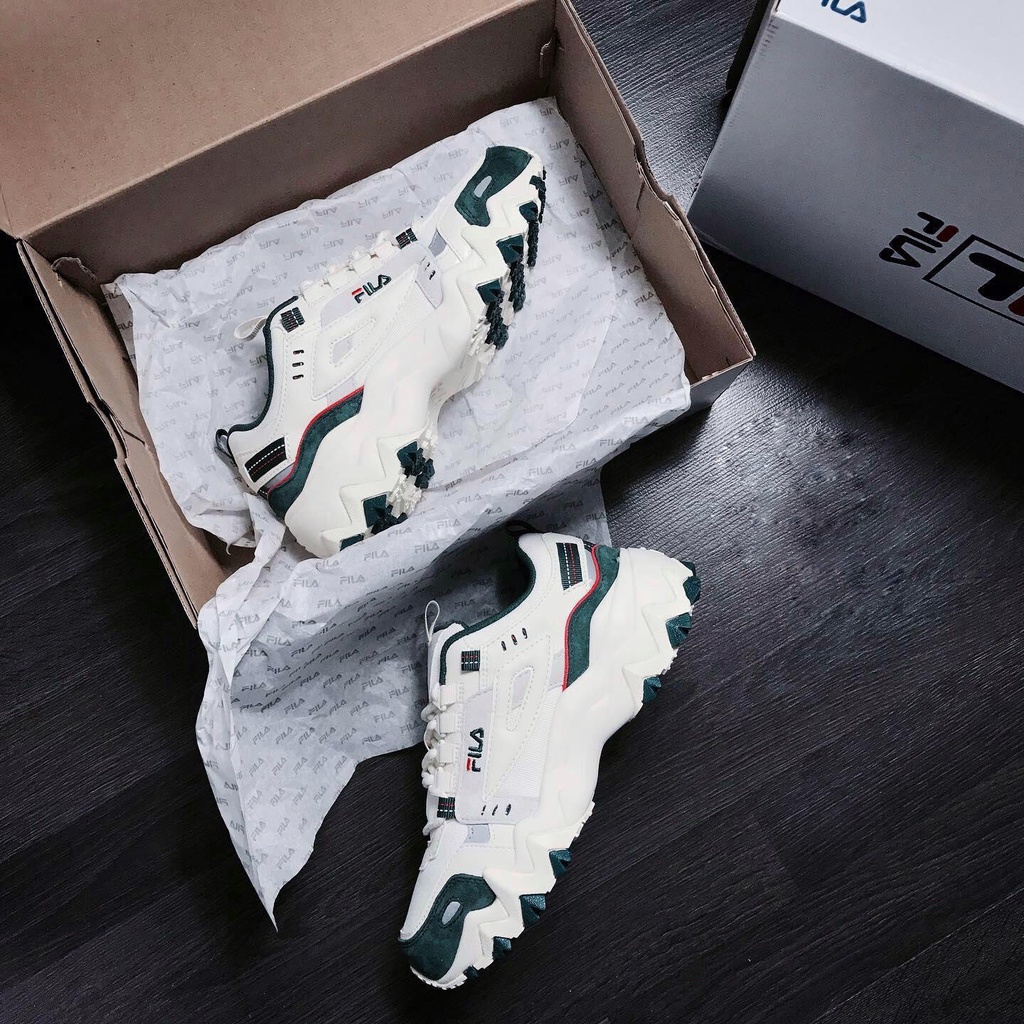 [CHÍNH HÃNG] Giày thể thao Sneaker FILA OAKMENT màu Xanh Lá - Green - Kem
