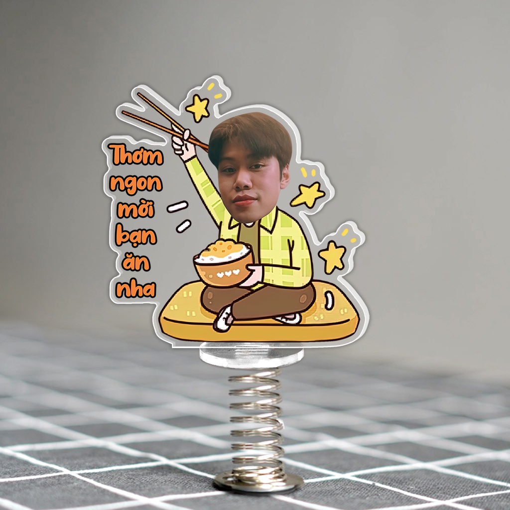 Standee lò xo lắc lư đáng yêu trong suốt đế dính trang trí in theo yêu cầu chibi